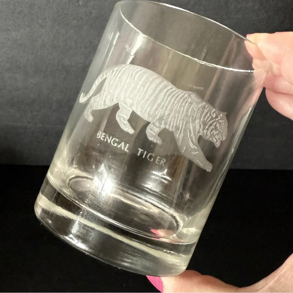 Georg Jensen “Endangered Species” Etched Whiskey Glasses 1970s Denmark– Set of 4